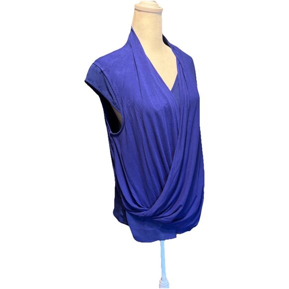 Vince Camuto Large Layered Look Faux Wrap Top - Picture 1 of 5